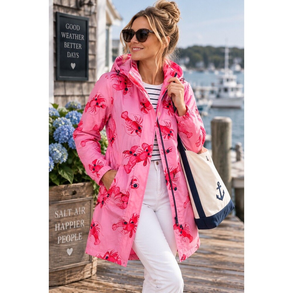 Joules Golightly US 8 Pink Lobster Raincoat NWT Waterproof MSRP $79.95
